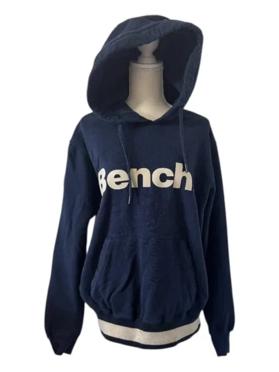 Bench Sweatshirt Women's Size XXL Blue 'Bench" Logo Chunky Cozy Hoodie - Picture 1 of 10